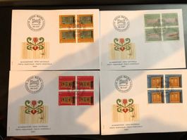 4 FDC blocs de 4 Pro Patria 1987