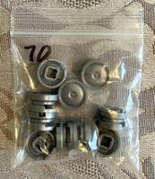Lego 10 x Wheel 11mm D. x 6mm with Smooth Hubcap - 93594