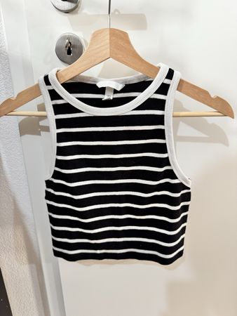 Débardeur H&M rayé noir et blanc taille M bon état