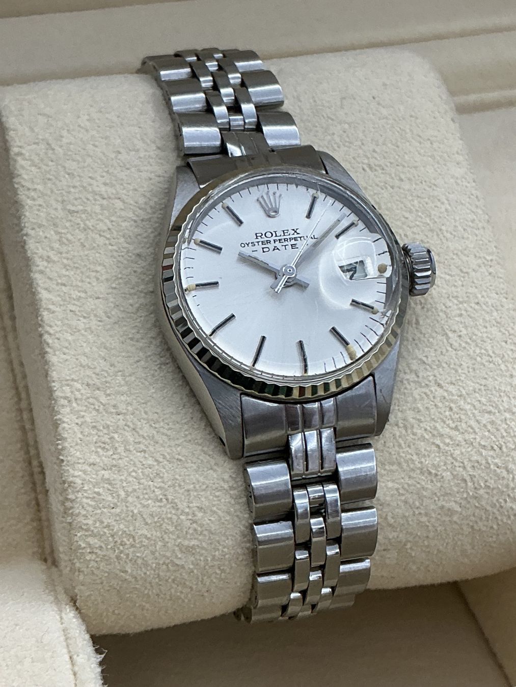 Rolex Orologi: Rolex Oyster Perpetual Lady Date Silver Dial 6517 – Usato da Zürich venduto da watchdealer-24 2