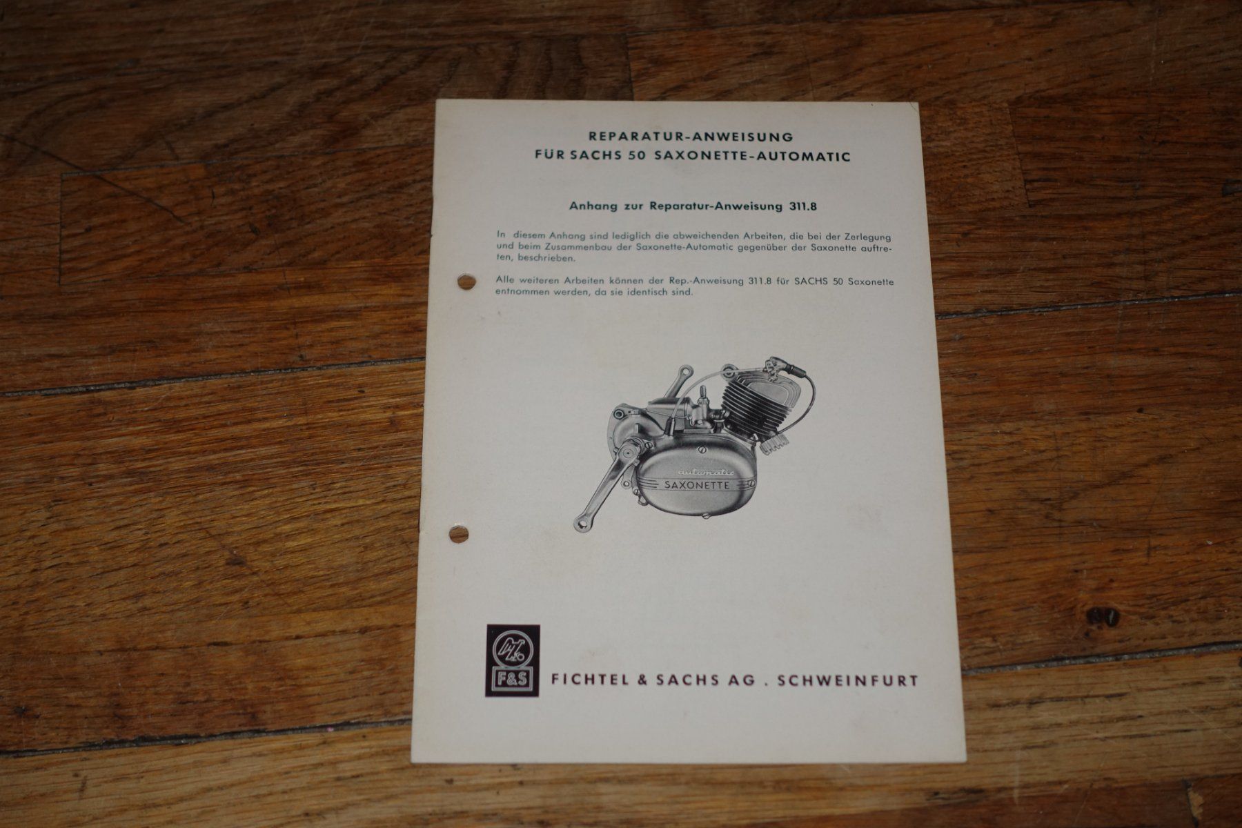 Sonstiges zum Sammeln & Seltenes: SACHS  50  SAXONETTE  BROCHURE  OLDTIMER – Gebraucht aus Bellevue von