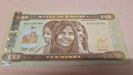 Eritrea 10 Nakfa 2012, AA3126740, Sammler Banknote