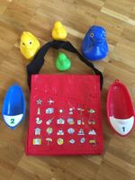 Kinder Wasser Bade Set Enten und Boote mit Tasche (7-teilig)
