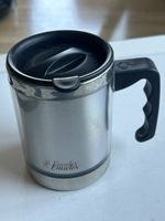 Edelstahl Becher mit Deckel Emax Brand guter Zustand(I22)