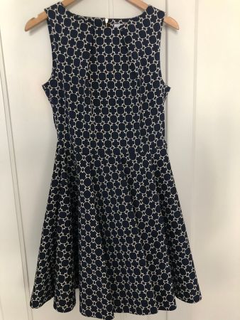 Kleid Closet blau-beige-gold Gr. S/M