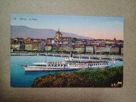AK Color Geneve Le Rade Schiff Bateau La Suisse