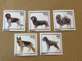 Briefmarken Deutschland Hunde 1995 komplett Satz top