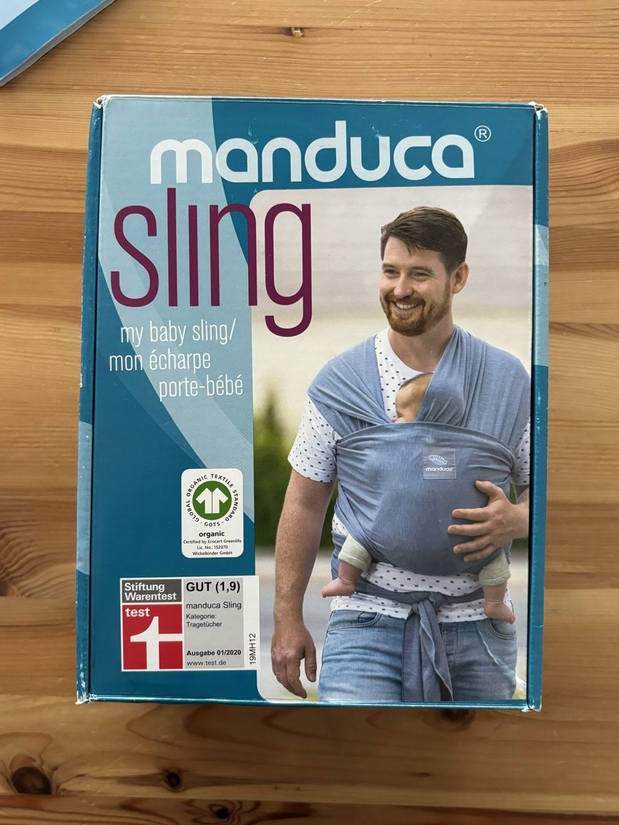 Manduca Marsupi portabebè: Manduca Sling, Tragetuch, Gelb/Gold – Usato da Prêles venduto da 21rena 5