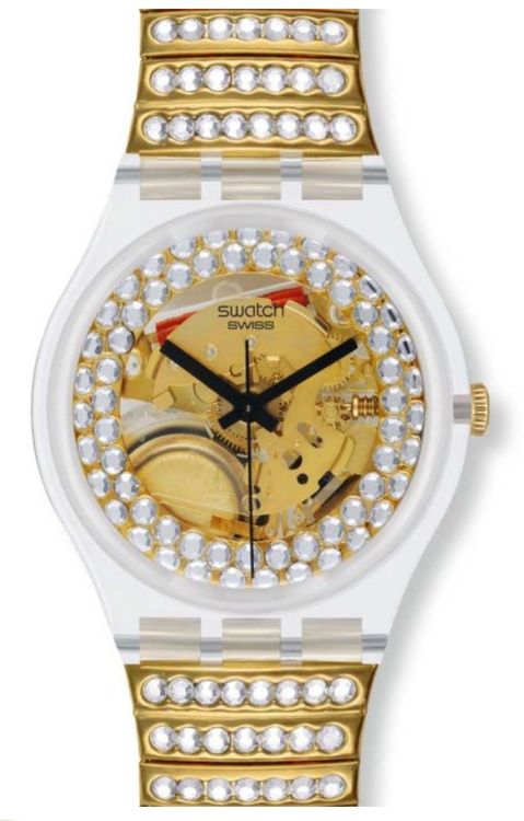 Swatch Orologi: Swatch Golden Jelly Fish Damenuhr mit Strass Steinen – Nuovo (secondo la descrizione) da Horw venduto da KKS_Horw 2