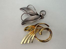 2 Mid-Century Silberbroschen – Vintage