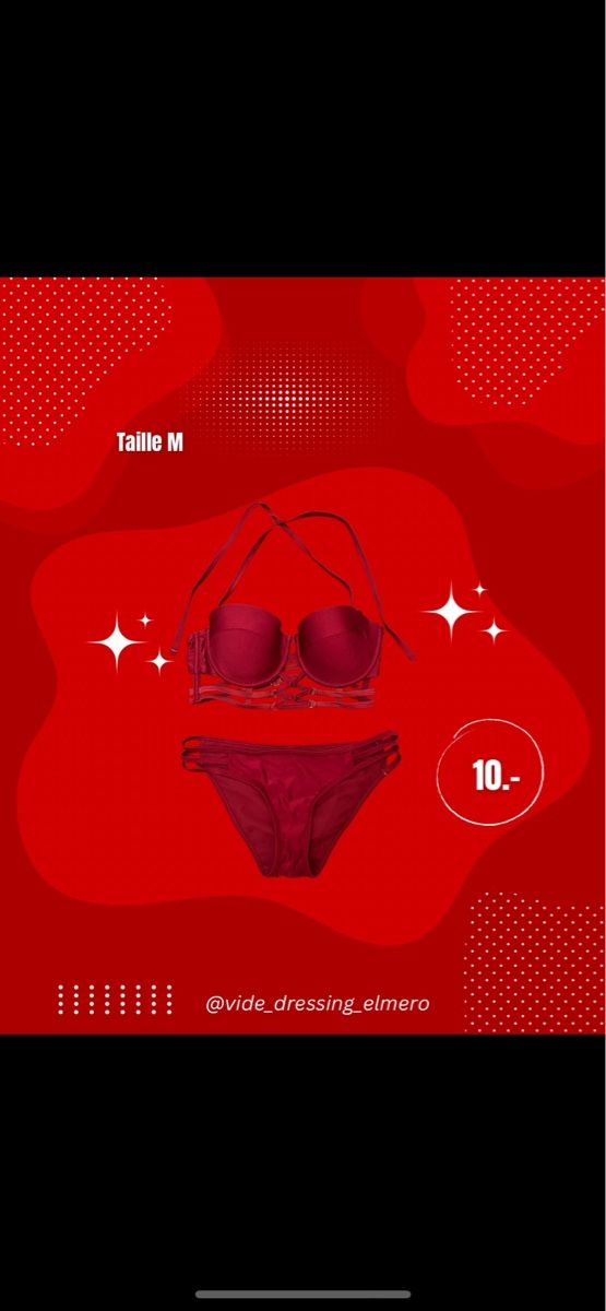 Badekleider & Bikinis: Maillot de bain 2 pièces rouge taille M – Gebraucht aus Massonnens von Rebelle88