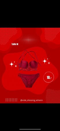 Maillot de bain 2 pièces rouge taille M