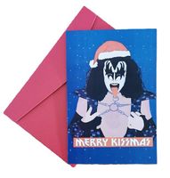 Weihnachtskarte MERRY KISSMAS mit Umschlag  (neu, OVP)