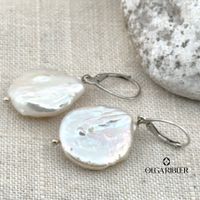 Keshi Perlen extra gross Ohrringe -  925 Silber