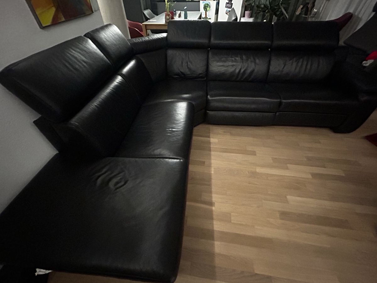 Himolla Sofas: Schwarzes Leader Ecksofa – Gebraucht aus Brugg AG von Kavides 5