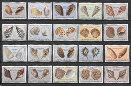 Angola Serie 586 - 605 Meeresschnecken Muscheln ** 25.6.1974