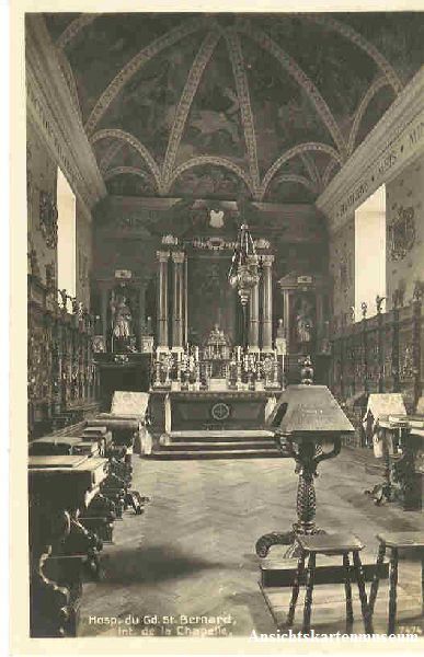 Cartoline postali: Hospice du Gd. St. Bernard Kapelle c1925 – Usato da Emmenbrücke venduto da teestube
