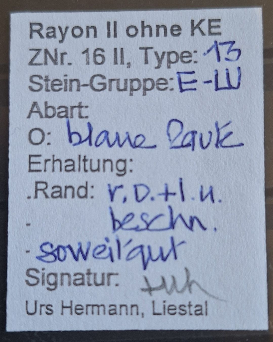 Tutti i francobolli: Rayon 16 II Typ 13 E - LU mit Befund Kat. 200.- – Usato da Balgach venduto da SIMEON27 2