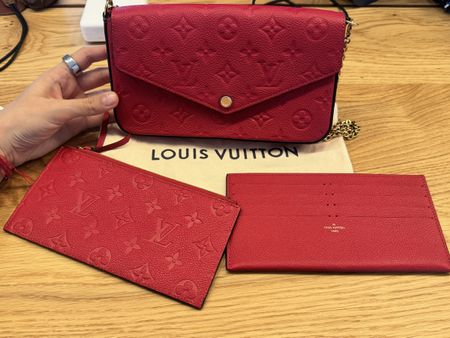 Original Louis Vuitton Félicie Pochette Empreinte Rot