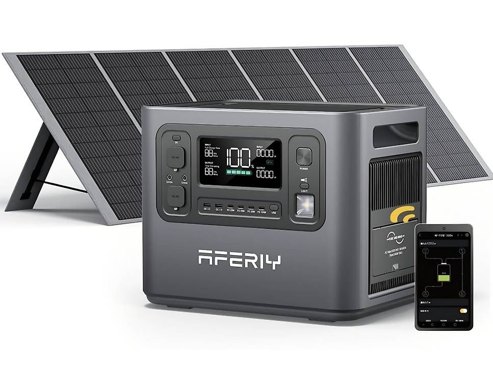 Dispositivi a energia solare: Aferiy p210 Powerstation 2400W mit Solar panel – Usato da Bertschikon venduto da Simociuffi