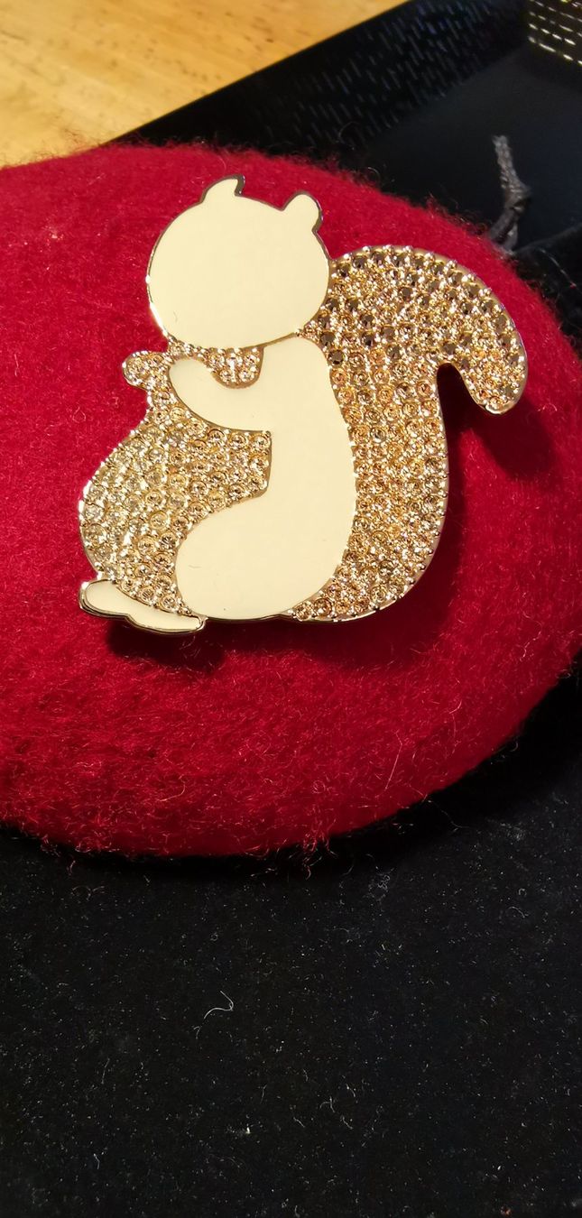 Swarovski Spille & Fermagli: Swarovski Brosche Eichhörnchen – Nuovo (secondo la descrizione) da Zürich venduto da Efriede