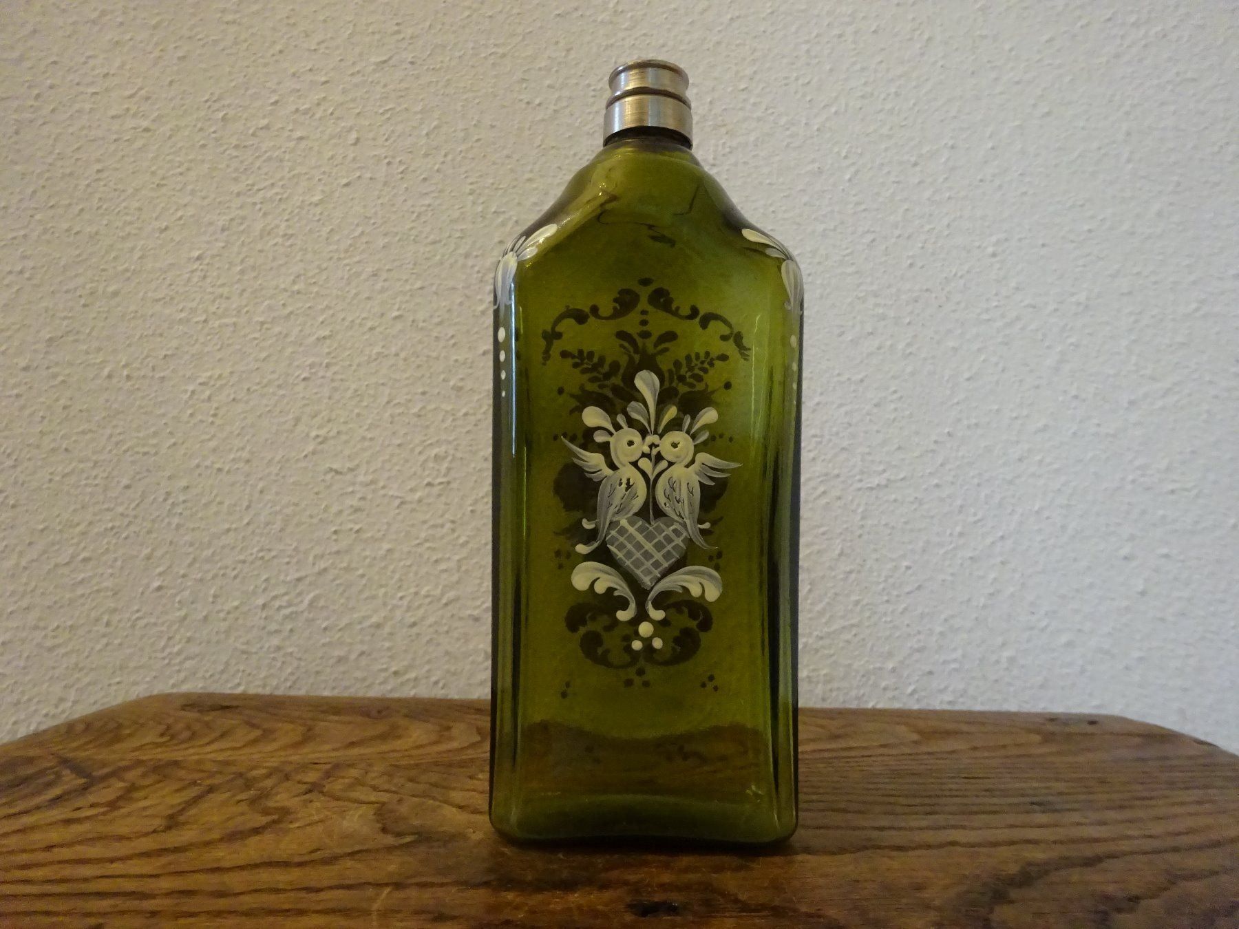 Bottiglie: Vierkantflasche Waldglas mit Zinndeckel – Usato da Esslingen venduto da eintagammeer 3