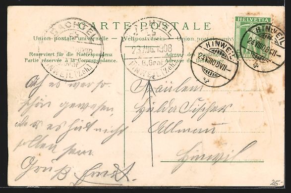 Cartoline postali: Passepartout-Lithographie Bachtel, Blick – Usato da Berlin venduto da bartko-reher 1