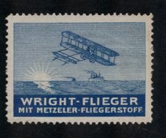 Metzeler Fliegerstoff  Wright-Flieger in Blau.
