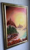Fischerhütten  Öl auf Leinwand 48 x 67 cm