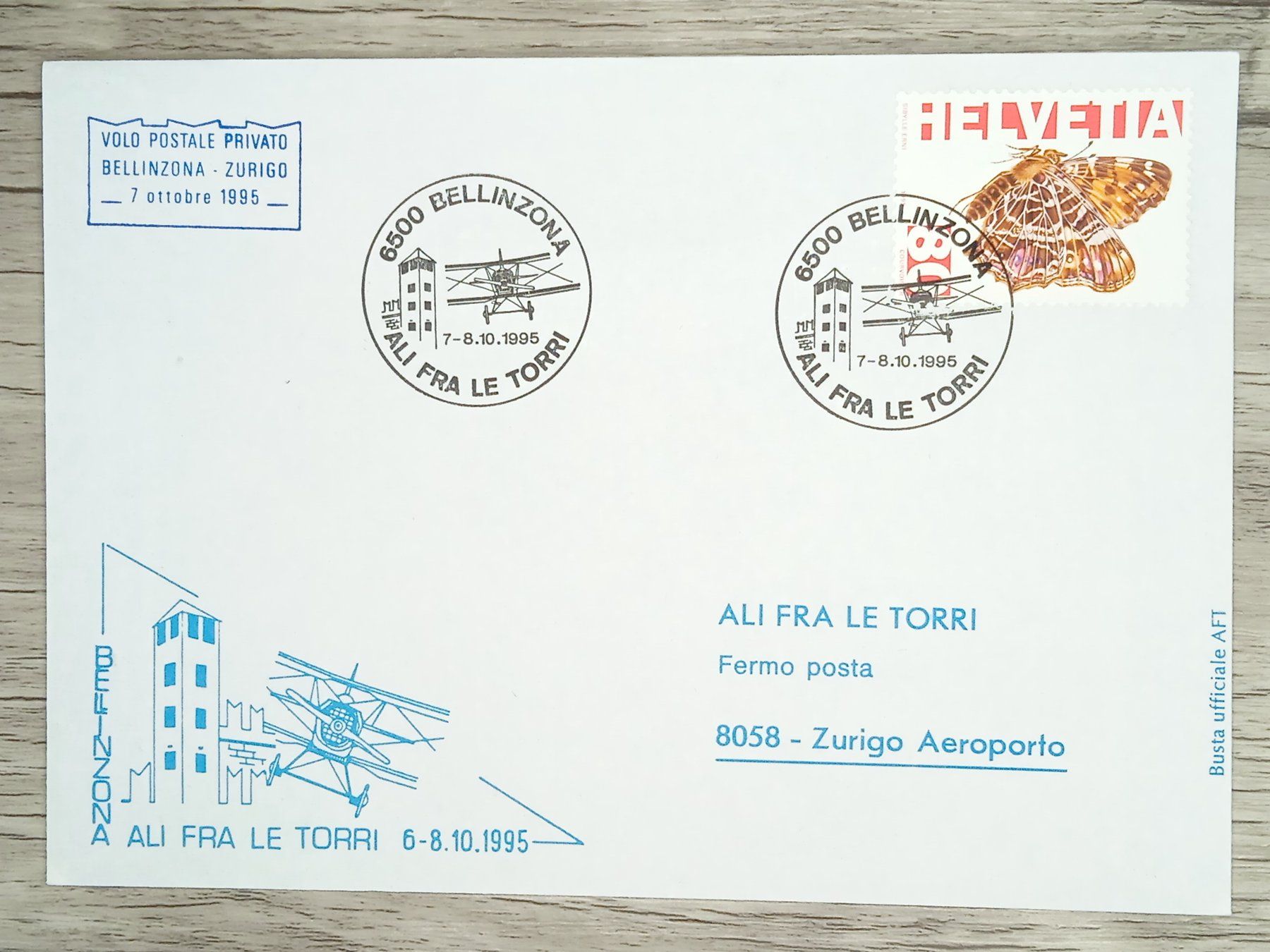 Tutti i francobolli: TR17 Enveloppe + Timbre Suisse 1995 – Usato da Cousset venduto da Patrick_Collections