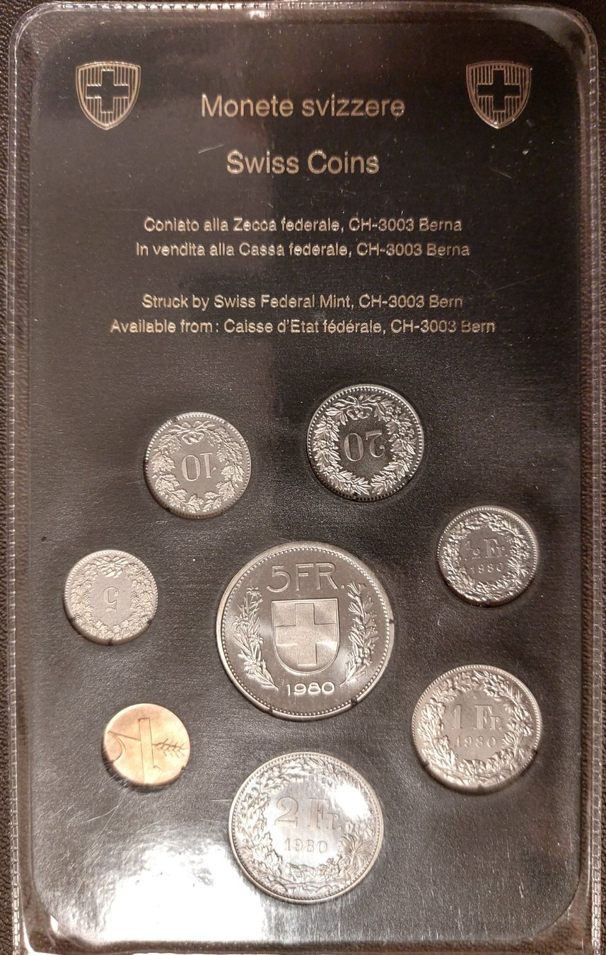 Tutti le monete: CH - Münzsatz 1980 stgl – Nuovo (secondo la descrizione) da Arch venduto da moneyswiss