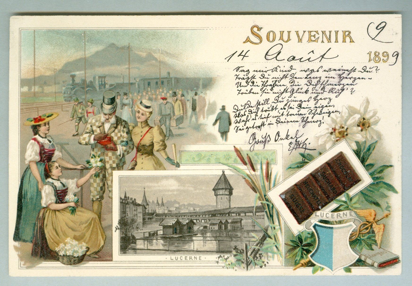 Cartoline postali: 1899 Schweiz AK Kt LU – Usato da Zürich venduto da yago-rot