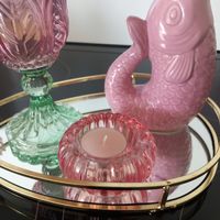 1x Fisch Väseli  2x Windlichtli aus Glas Vintage