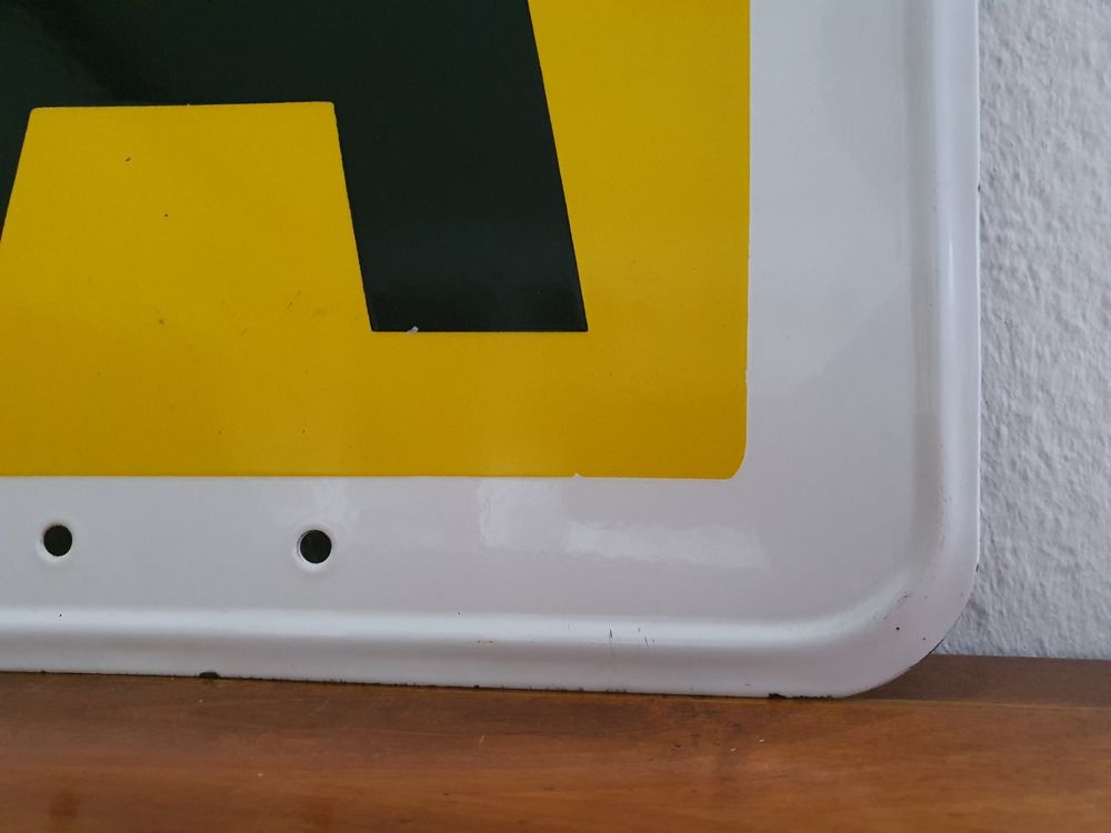 Baden Großherzogthum Grenzschild - Emaille Schild 28,5x37,5cm