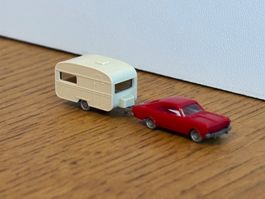 e1704: Opel Rekord mit Wohnwagen (Spur N)