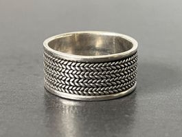 Bague en argent avec motif chaîne - taille 60