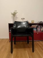 Cassina Designer Stuhl, Mario Bellini, schwarz Leder,