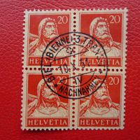 1932: Nr.174 erstklassiger Viererblock Zentrum-O BIEL/BIENNE