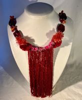 Collier ANEHO Création, pièce unique, verre ancien, textile