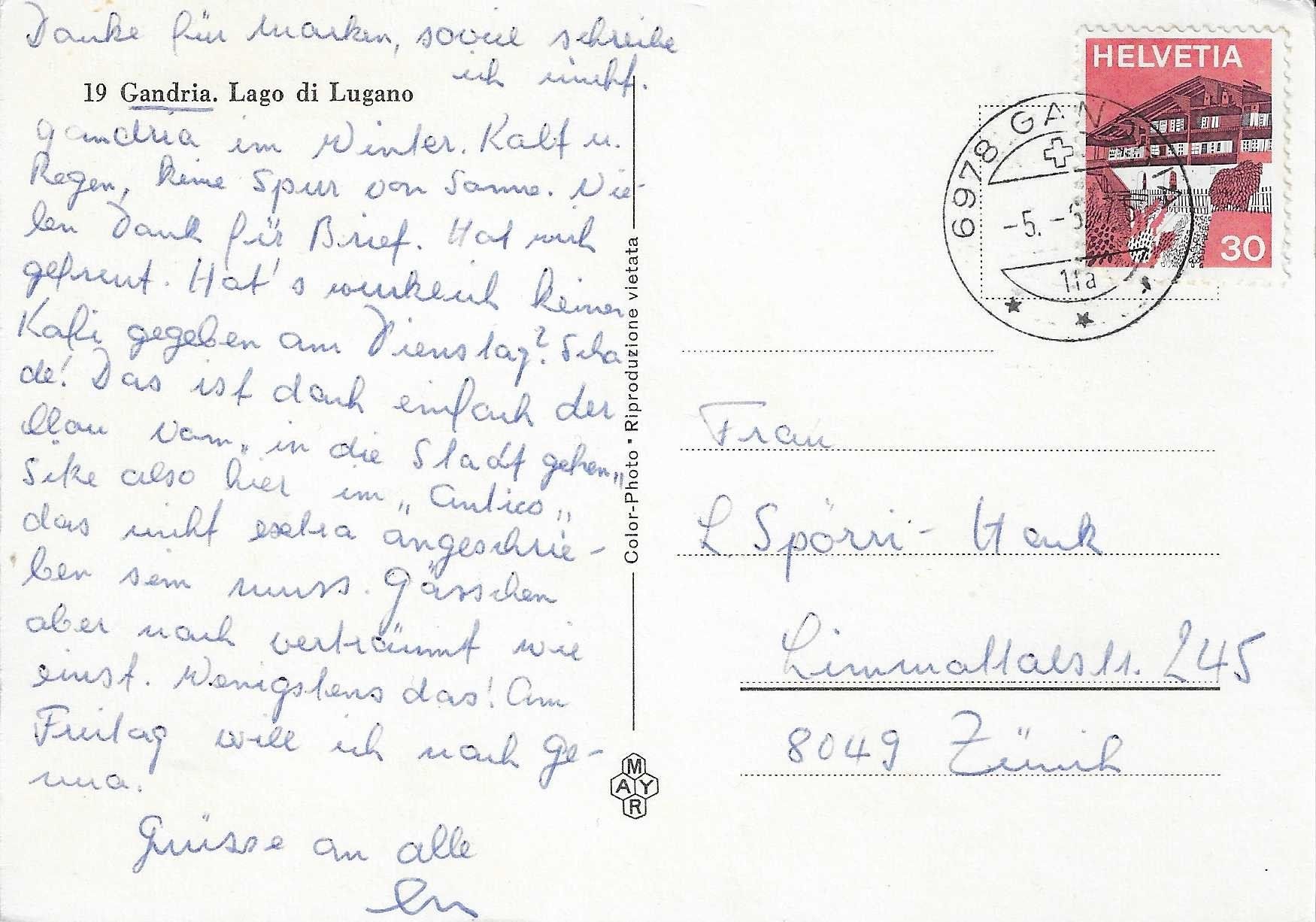 Cartoline postali: Gandria TI – Usato da Rothrist venduto da Stranglehold 1