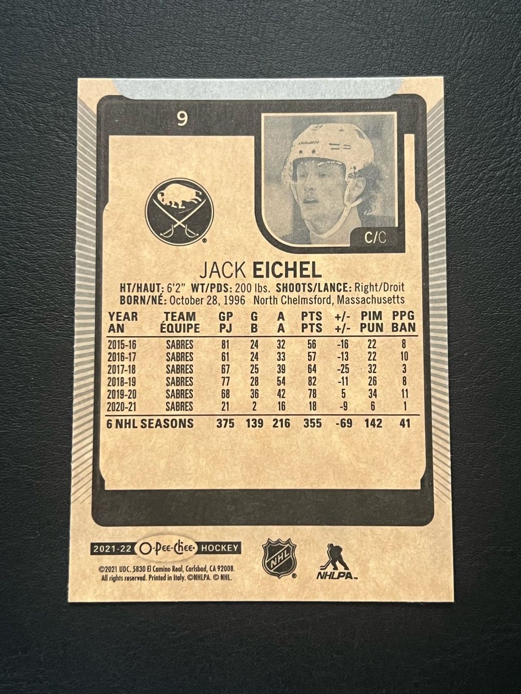 NHL Sammelbilder & Trading cards: Jack Eichel 2021 Variation Post-Game Buffalo Sabres – Neu (gemäss Beschreibung) aus Möhlin von SwissHockeyCards 1