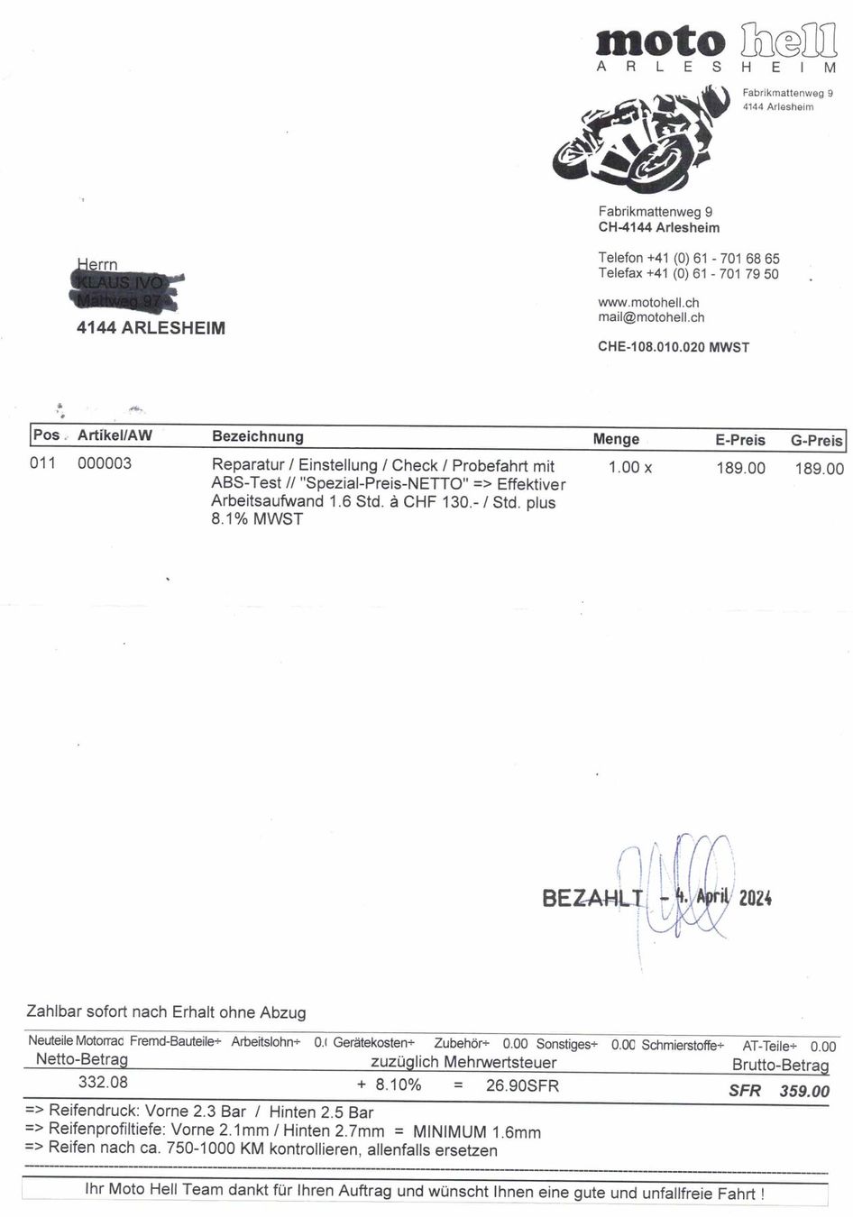 Strada: Yamaha  MT-07A – Usato da Arlesheim venduto da Ivo5342 3