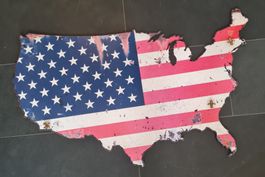 US Flagge aus Metall (Masse ca. 65 x 90cm) inkl. 3 Magnete