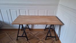 Wooden Desk with Black Frame good condition