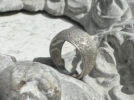 Besonderer Ring in  800 Silber Gr: 58 - 70er Jahre Style