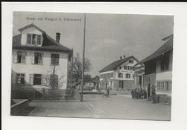 AK 1923 Wangen bei Dübendorf mit Militär/Polizei am Tisch 😍
