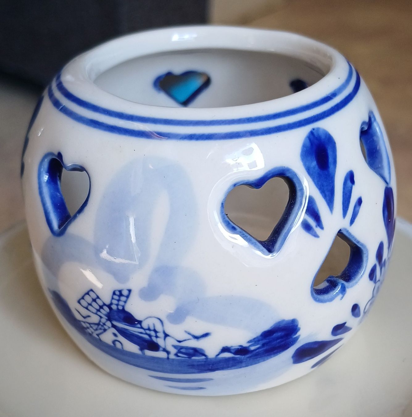 Portacandele: Delft Blau Holland Keramik Teelichhalter – Usato da Merenschwand venduto da Brockinell 3