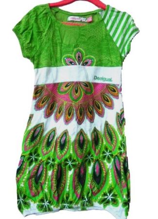 Gr. 110 116 Desigual Kleid grün Pfauenaugen LIEBLINGSOUTFIT