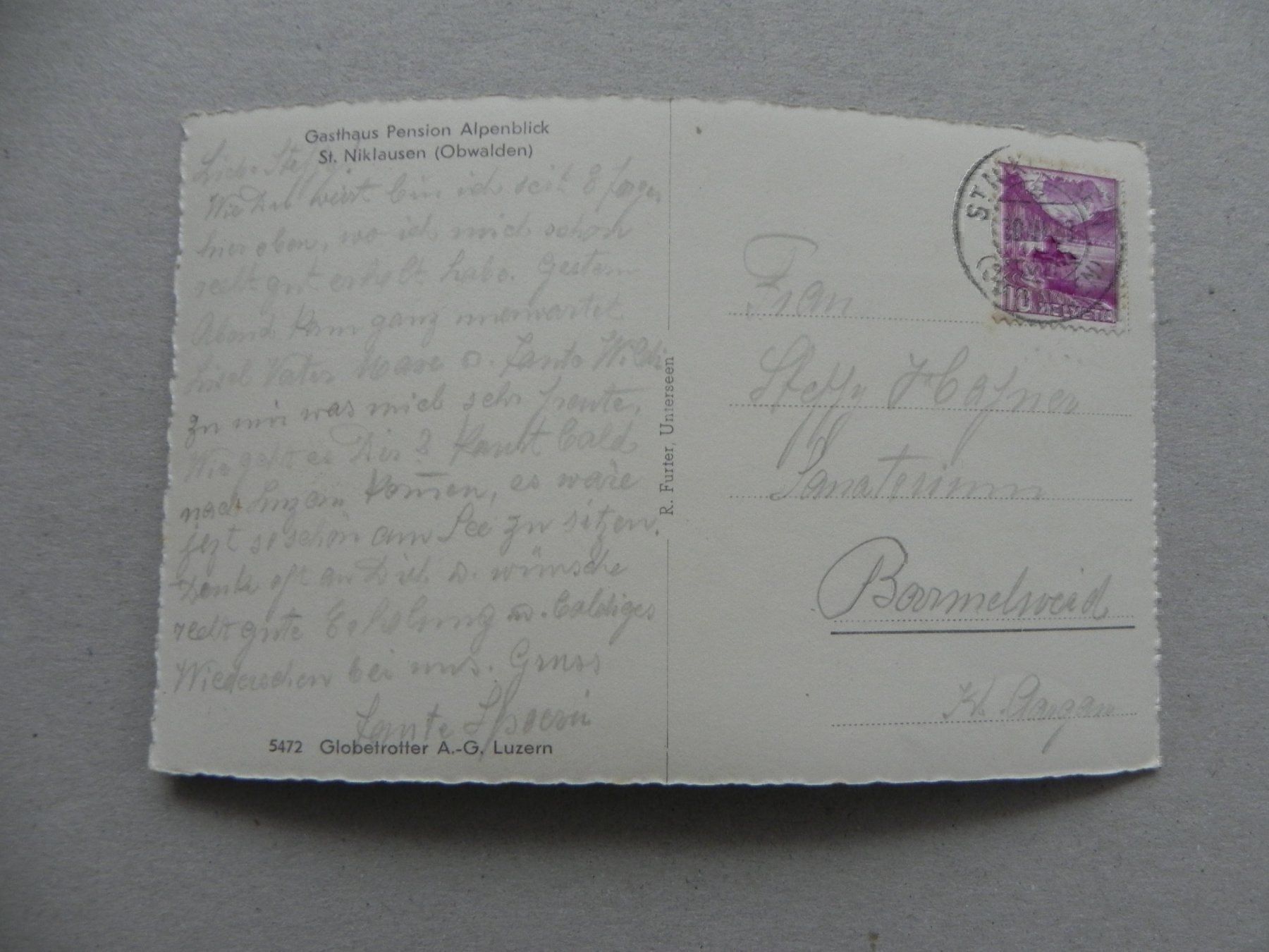 Ansichtskarten: Ansichtskarte St. Niklausen OW 1938 – Gebraucht aus Siebnen von krimsie 1