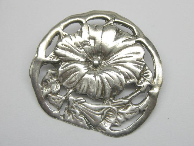 Spille & Fermagli: antik Brosche Silber 925 floral Mohnblüte – Usato da Ermatingen venduto da Decovin